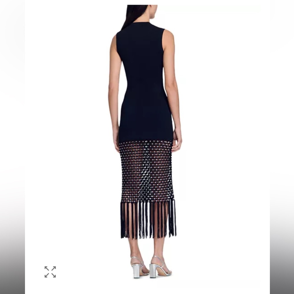 Sandro Elegant Black Knit Dress FR 38 / US M - Picture 3 of 8